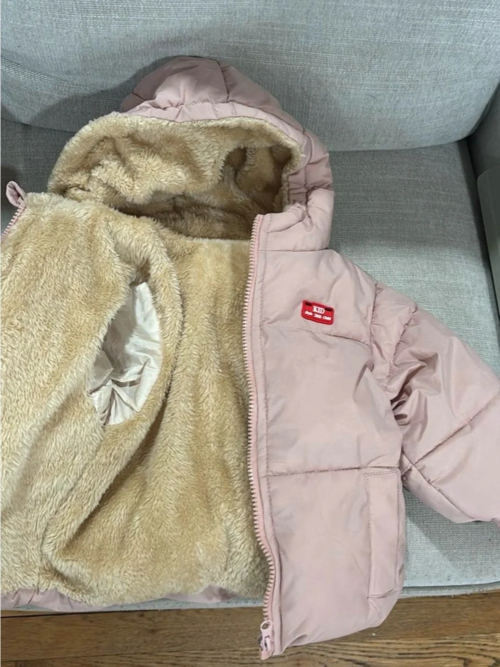 Fleece lined puffer winter coat